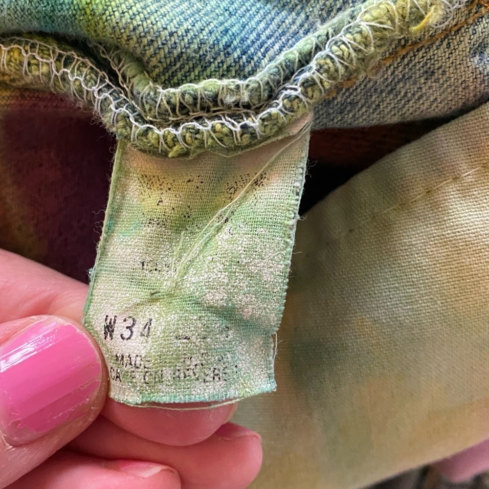 Vintage Levi’s Jeans Waist Size 30 31 Levis 501 Tie Dye VTG 90s Button Fly Multi - Picture 12 of 15